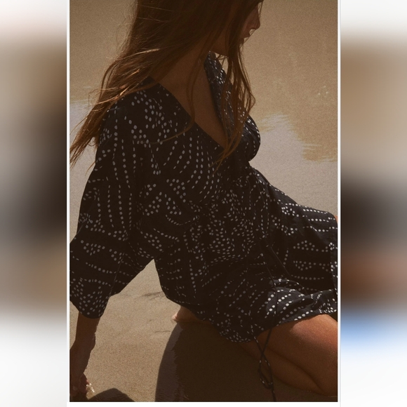 Zara Printed Mini Tunic Dress. Black and white polka dots. Size XXL. - Picture 3 of 16